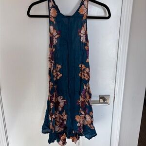Floral Teal Sleeveless Dress